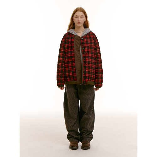 (UNISEX) Двусторонний стеганый бомбер Khaki