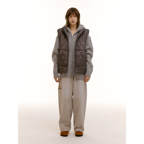 (UNISEX) Жилет-пуховик оверсайз Ash