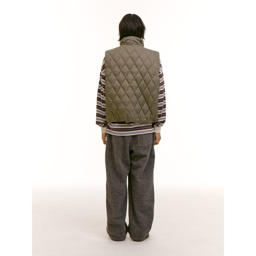 (UNISEX) оверсайз дутый жилет Olive