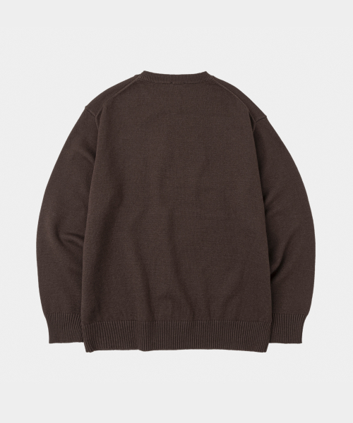 Базовый круглый трикотажный джемпер Brown