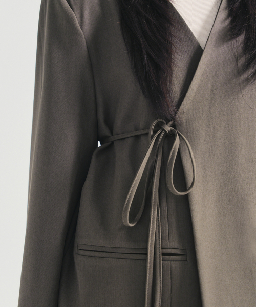 UNBALANCE STRAP свободный JACKET_BROWN