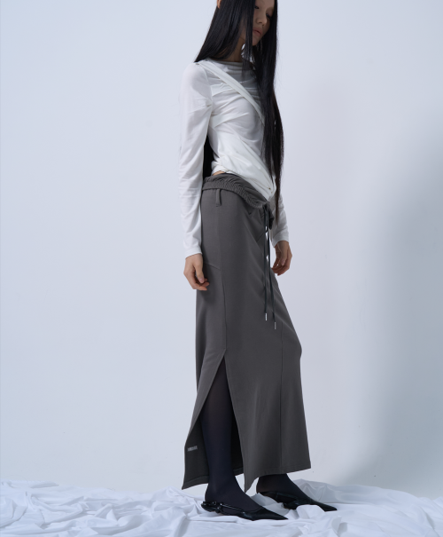 TWIST DRAPE длинный рукав TOP (белый)