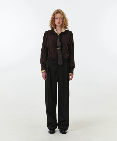 FAYE воротник L/S T-рубашка (WINE)