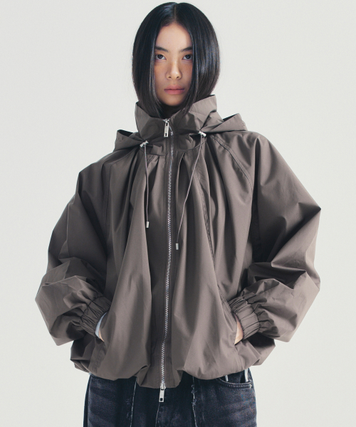 BALLOON SHIRRING капюшон JACKET_CHARCOAL