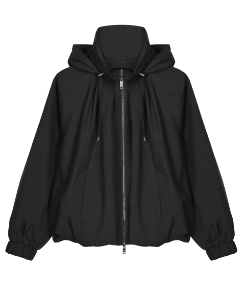 BALLOON SHIRRING капюшон JACKET_BLACK