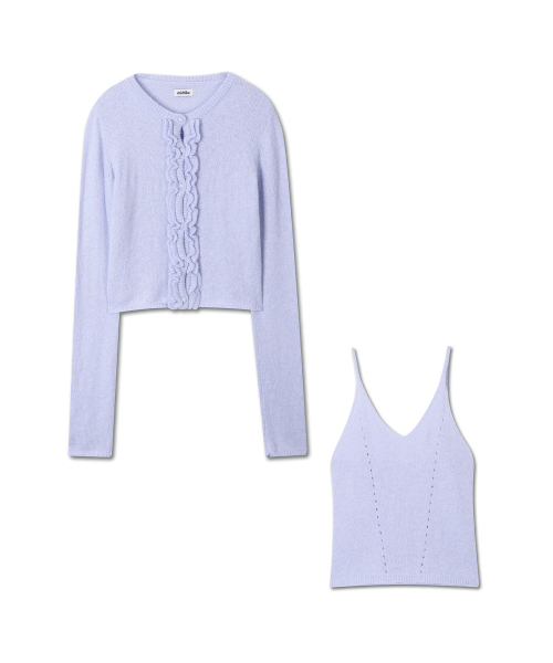 Комплект из кардигана и топа с рюшами Lavender Blue