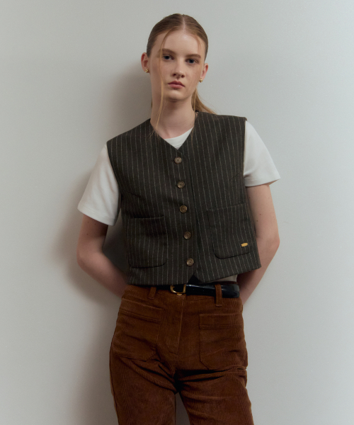 Garcon Stripe жилет хаки
