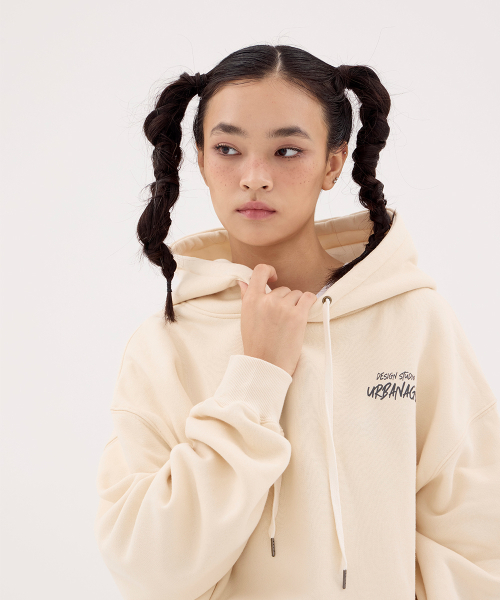 Худи оверсайз DESIGN STUDIO с лого (Cream)
