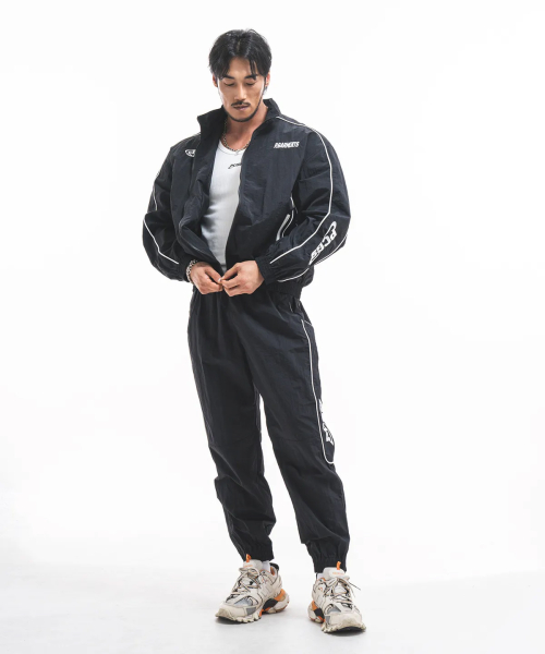 Ветровка и брюки P2451+P2452 с кантом [Black]