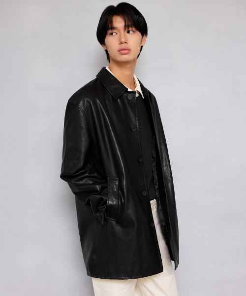 Куртка унисекс из кожи ягненка растительного дубления (Black)