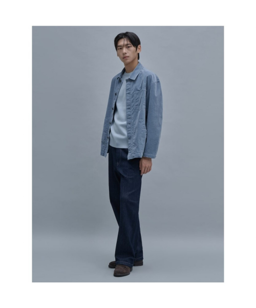 свободные хлопок Coverall Sky синий