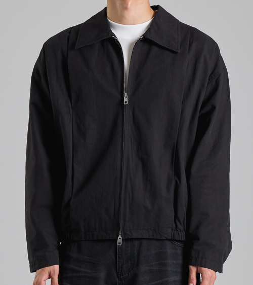 Минималистичная куртка на молнии с воротником (Black)