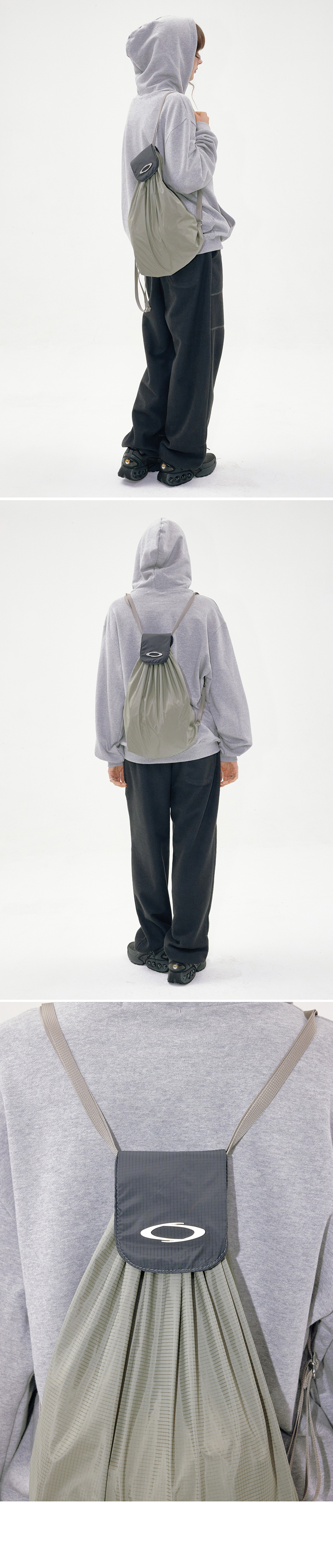 DRAW FLAP BACKPACK - 3 COLORS BLACK