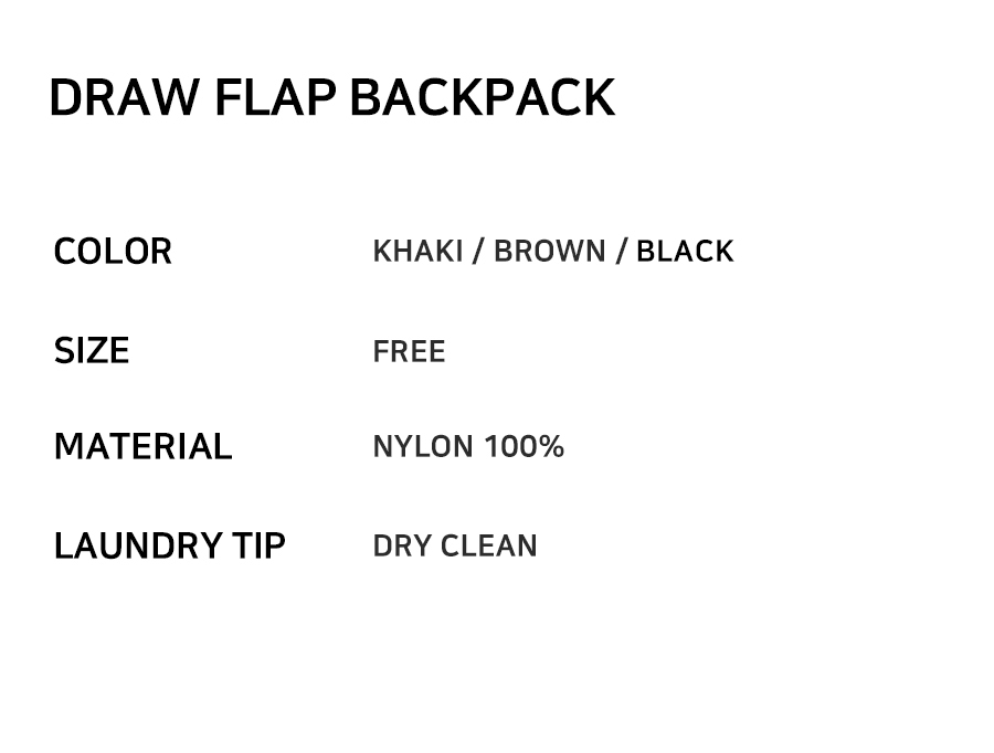 DRAW FLAP BACKPACK - 3 COLORS KHAKI