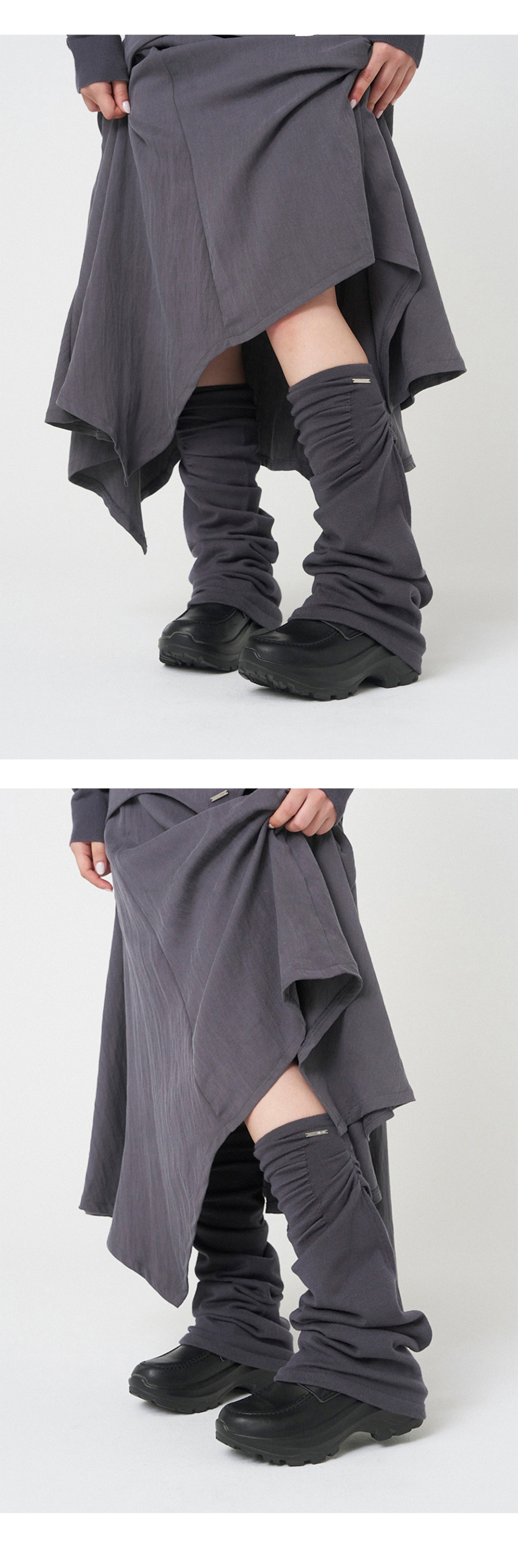 미세키서울(MISEKI SEOUL) Flutter folding Skirt CHARCOAL - 사이즈
