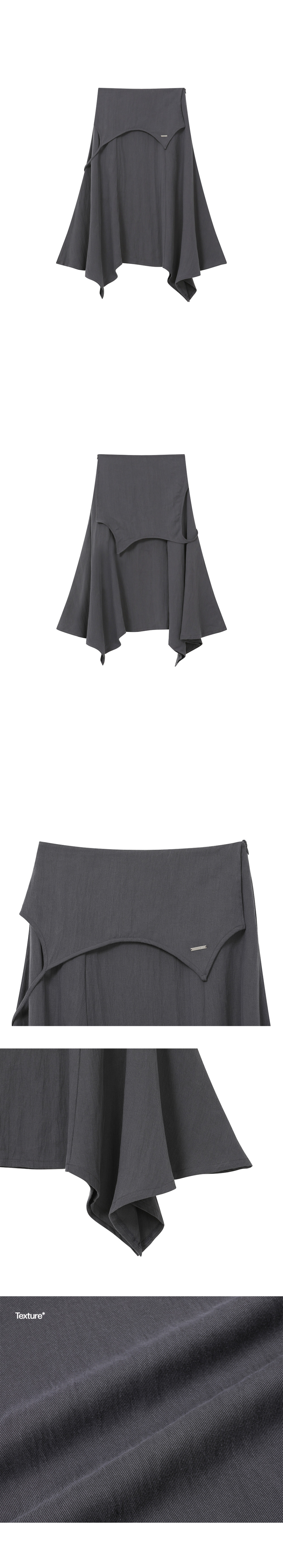 Miseki seoul Flutter folding skirt グレー 미세키서울(MISEKI SEOUL) Flutter folding Skirt CHARCOAL - 사이즈