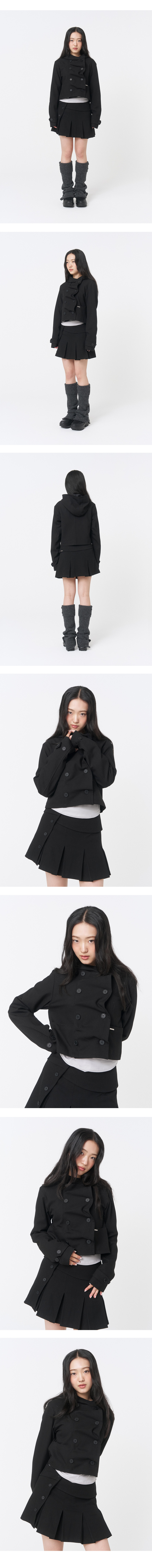 미세키서울(MISEKI SEOUL) Cowl neck button Jacket BLACK - 사이즈