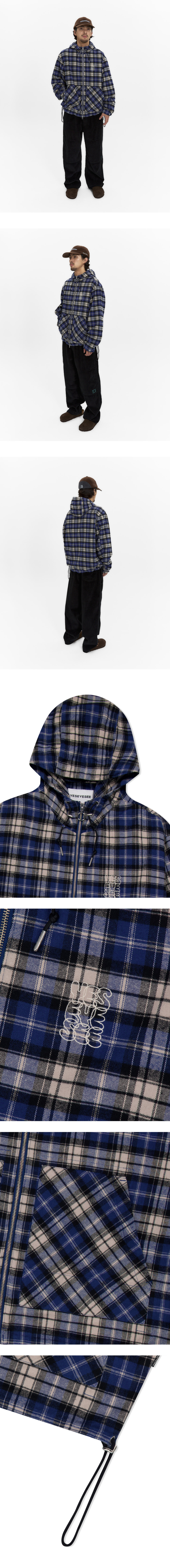 Plaid Wing Jacket Blue