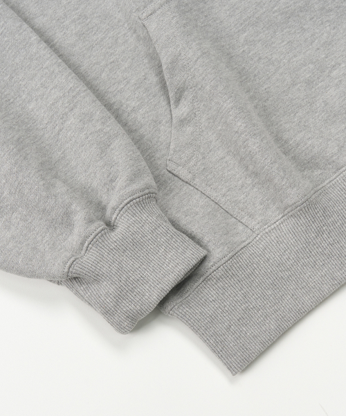 меховой спортивный худи на молнии (MELANGE GREY)