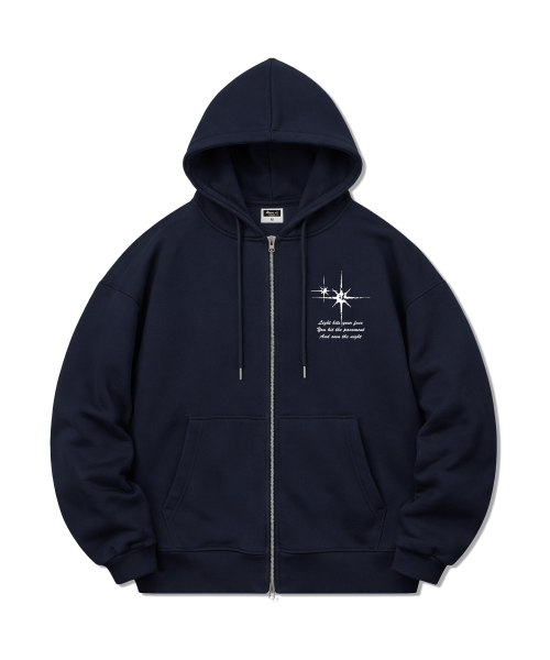 Starlight Mood Two-way Overfit Hooded Zip-Up 4Color