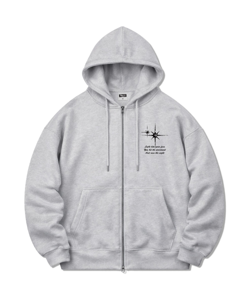 Starlight Mood Two-way Overfit Hooded Zip-Up 4Color