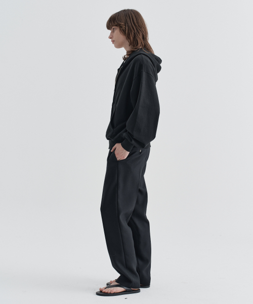 Riv Semi-Over Fit Hood Zip-up_Black