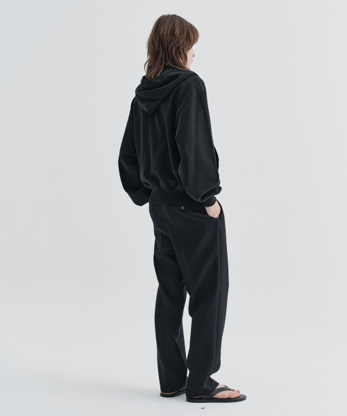 Riv Semi-Over Fit Hood Zip-up_Black