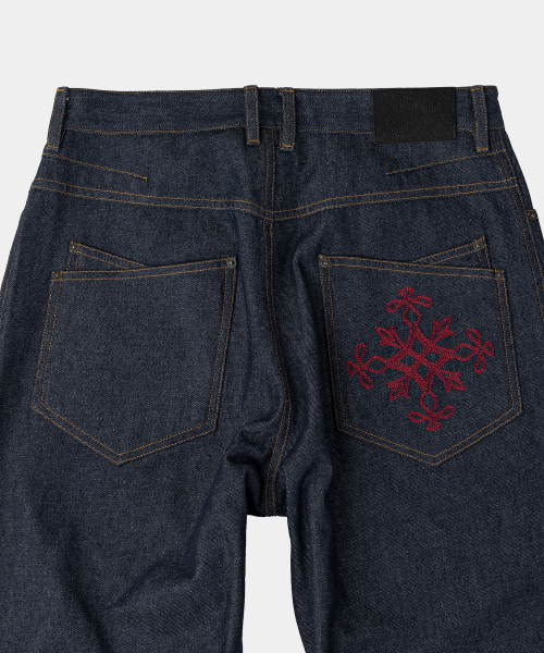 BACK LOGO DENIM PANTS [INDIGO]