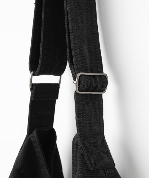 DENIM LOW SHIRRING BAG [FADE BLACK]