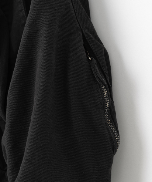 DENIM LOW SHIRRING BAG [FADE BLACK]