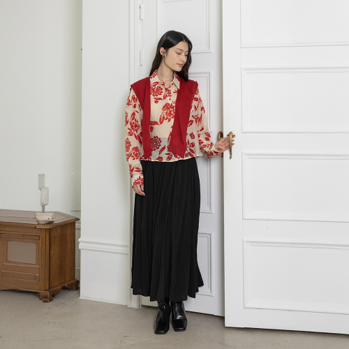 LS_Maple leaf shirt and shawls set_RED