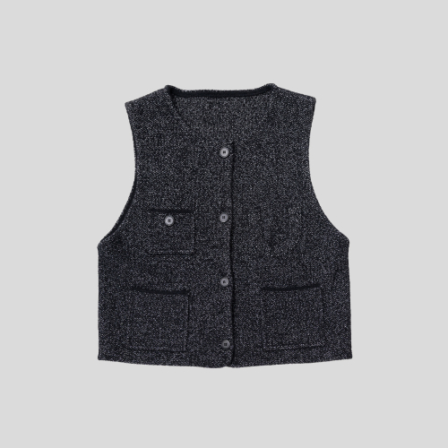 LS_Solid color knit vest_2color