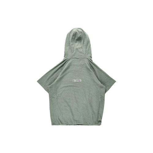 Waffle Balaclava Half Hoodie green