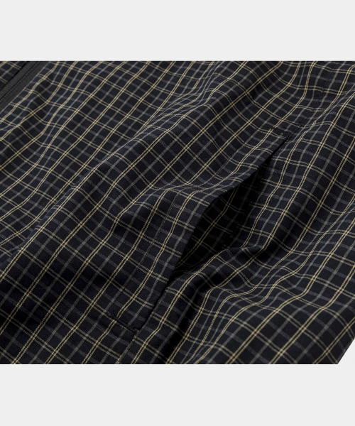 Multicolor Check Hooded Windbreaker Jacket Black