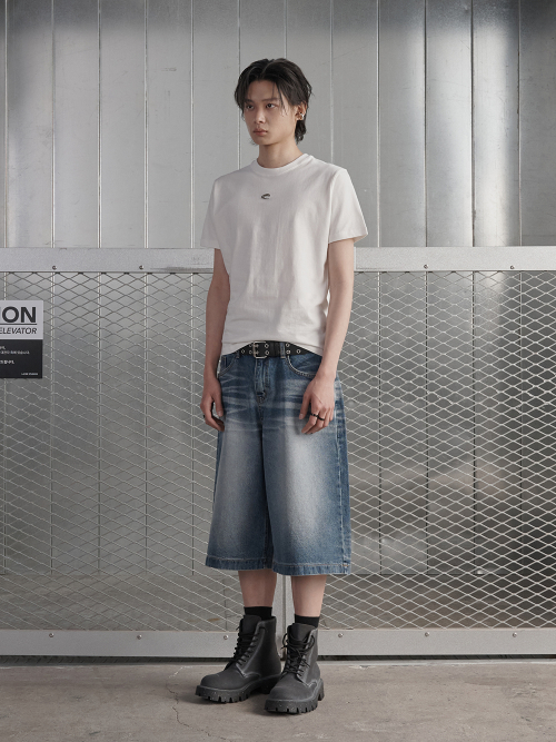 Denim Bermuda Pants - Blue