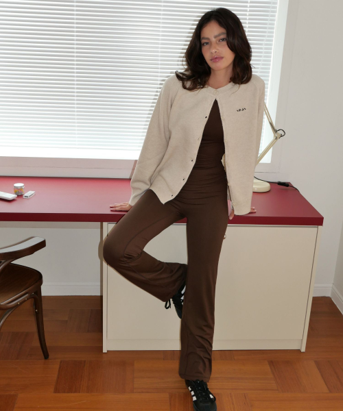 Knit Oversized Cardigan бежевый