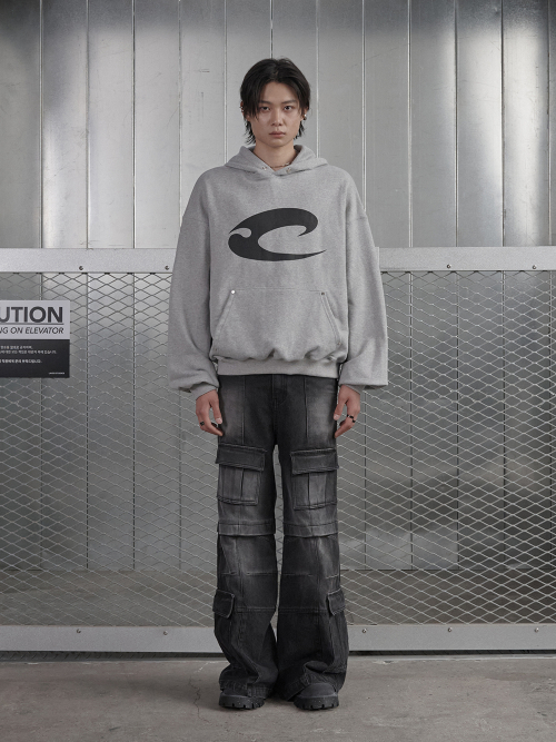 Logo Printing Hoodie - Grey