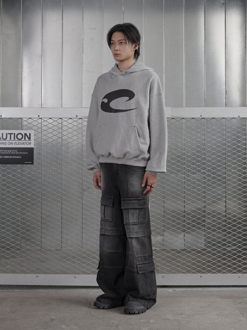 Logo Printing Hoodie - Grey