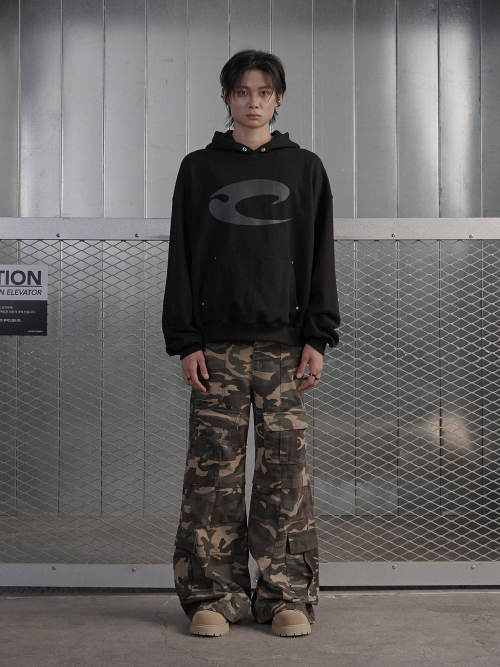 Logo Printing Hoodie - Black
