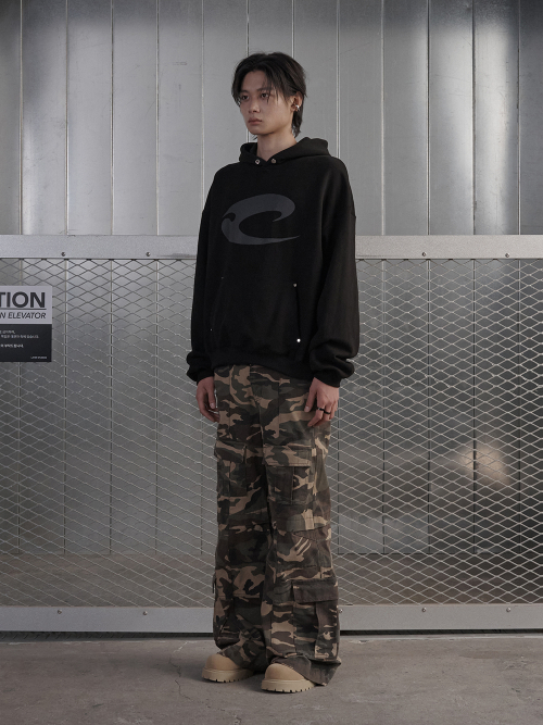 Logo Printing Hoodie - Black