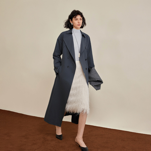 YY_Lapel waistband trench coat_2color
