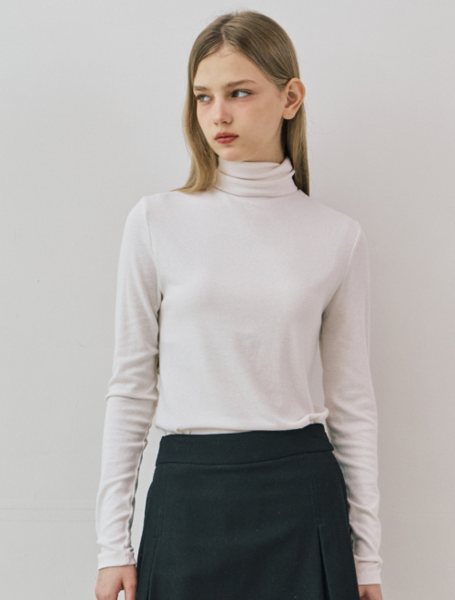 Daily angora turtleneck t-shirt - ivory