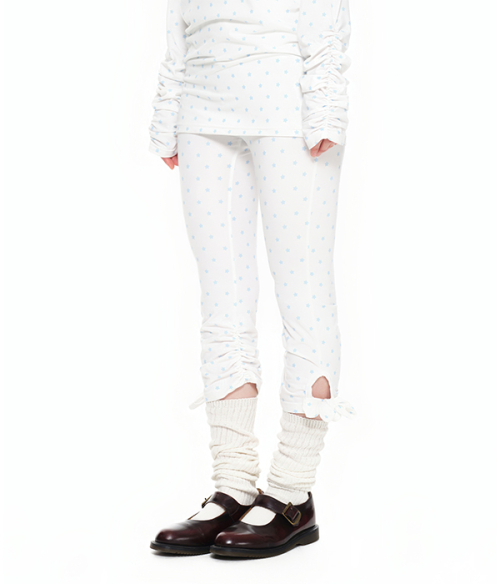 Ribbon-Tie Cropped Leggings_Star white