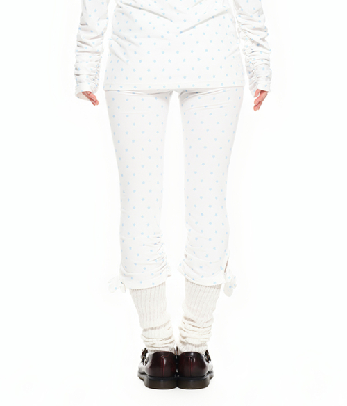 Ribbon-Tie Cropped Leggings_Star white