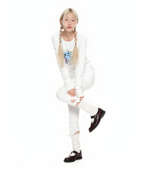 Ribbon-Tie Cropped Leggings_Star white