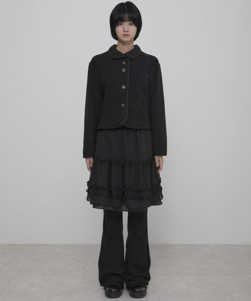 3-Layered Ruffle Skirt Pants (FL-260_Black)