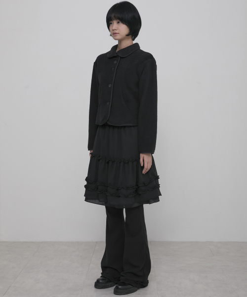 3-Layered Ruffle Skirt Pants (FL-260_Black)