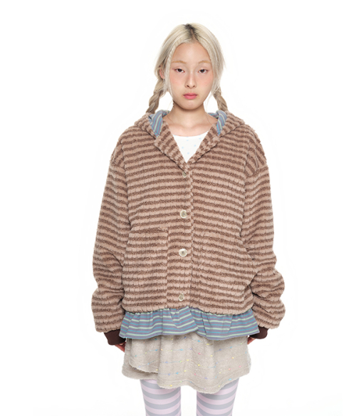 Button-Up Hooded Jumper_beige