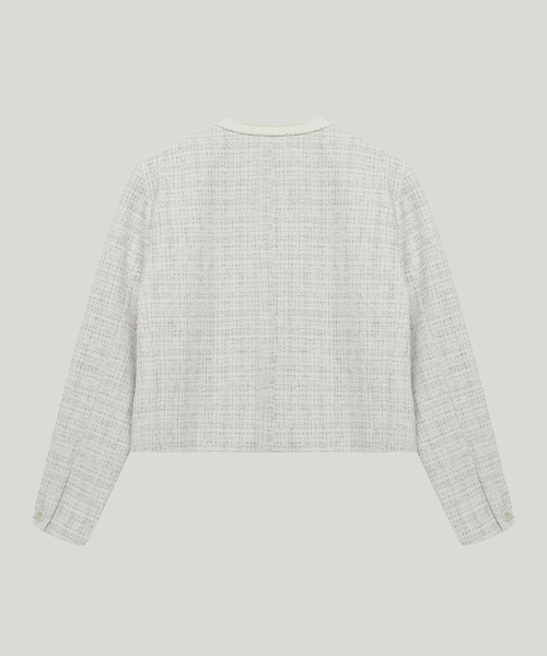 lace tweed jacket_ivory/gray