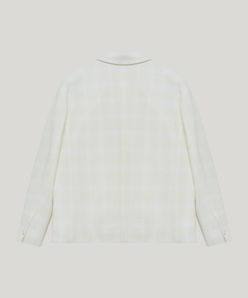 soft checkered wool jacket_ivory